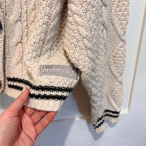 Official Taylor Swift Folklore Album Varsity Cardigan Sweater - Picture 4 of 7